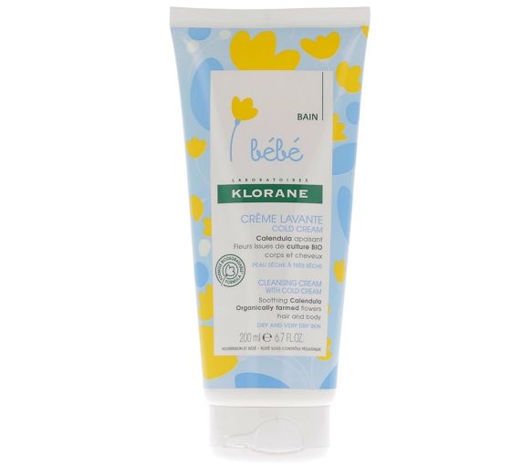 Crème lavante Cold Cream Klorane Bébé - tube de 200 ml - image 1