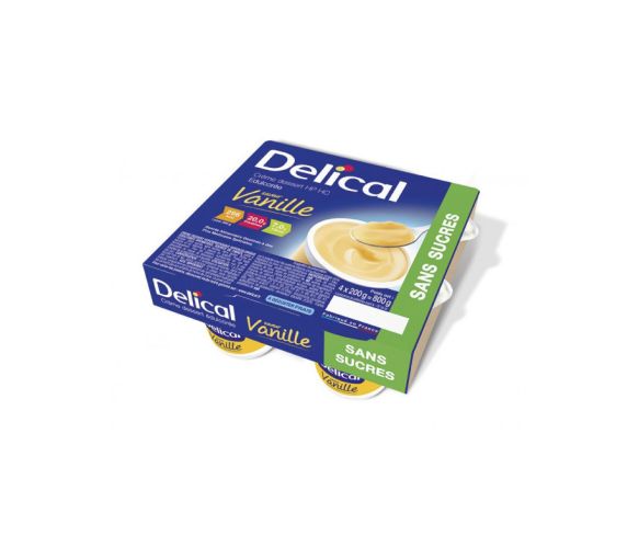 Delical crème dessert sans sucre vanille - 4 pots de 200g