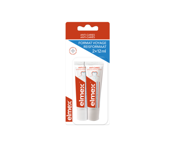 Dentifrice anti-caries format voyage Elmex - 2 tubes de 12 ml