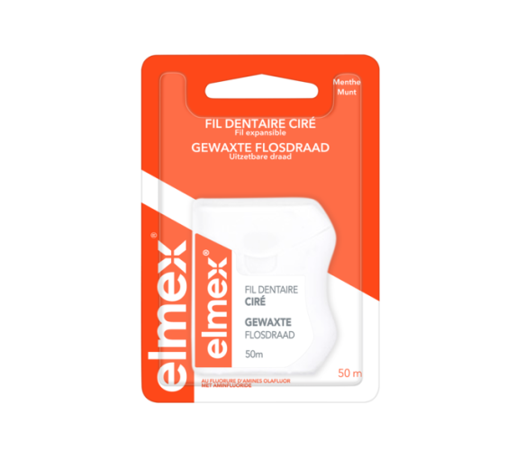 Fil dentaire ciré goût menthe Elmex - fil de 50 m