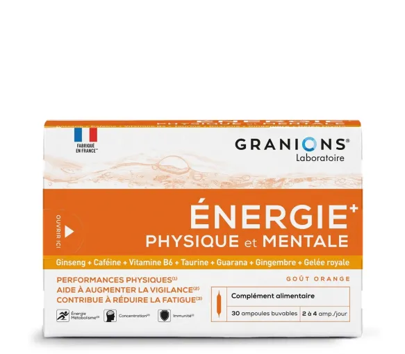 Énergie+ physique et mentale Granions - boîte de 30 ampoules buvables - image 1