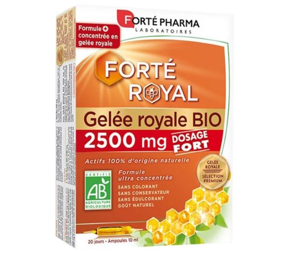 Forté Royal Gelée royale bio 2500 mg Forté Pharma - boîte de 20 ampoules