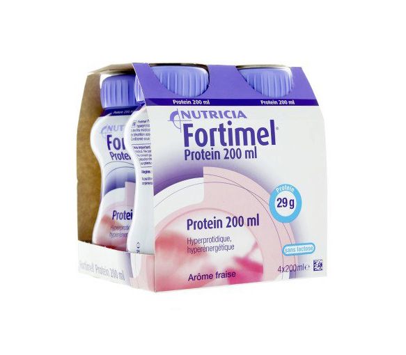 Fortimel protein goût fraise Nutricia - 4 bouteilles de 200 ml