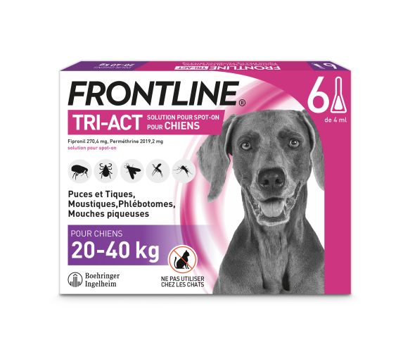 Tri-Act chiens 20-40 kg Frontline - boîte de 6 pipettes de 4 ml - image 1