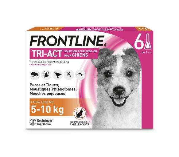 Frontline Tri-Act chiens 5-10 kg - boîte de 6 doses de 1 ml - image 1
