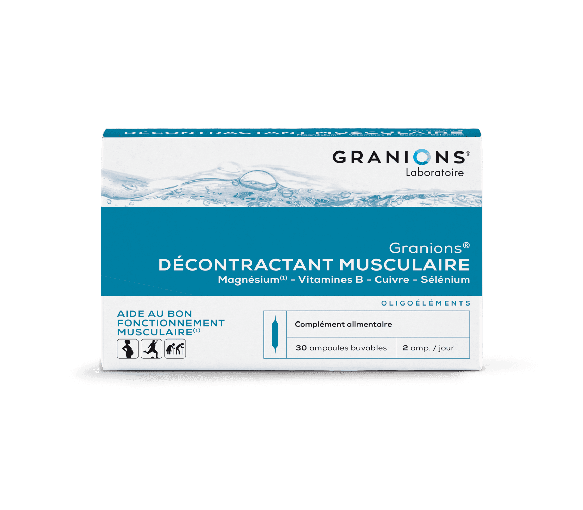 Décontractant musculaire Granions solution buvable en ampoule - boite de 30 ampoules