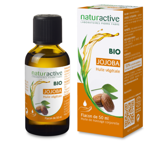 Huile végétale bio de jojoba Naturactive - flacon de 50 ml