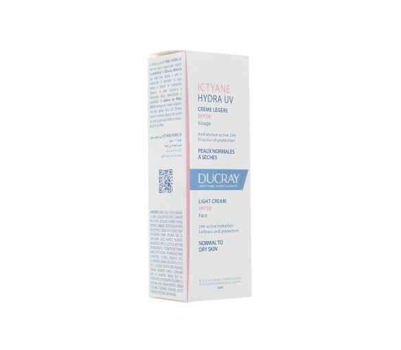 Ictyane hydra UV crème légère visage peaux normales à sèches SPF 30 Ducray - tube de 40 ml - image 1
