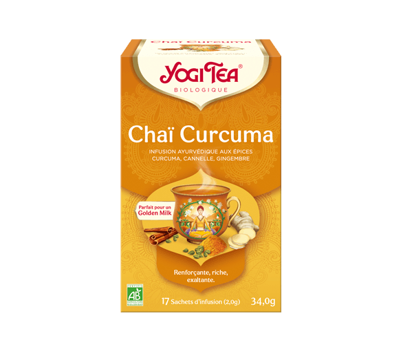 Infusion Chaï Curcuma bio Yogi Tea - boite de 17 sachets