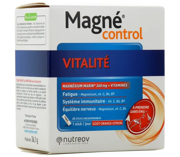 Magné control vitalité Nutreov - boite de 20 sticks