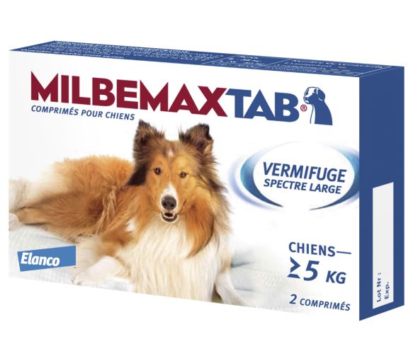 Milbemaxtab comprimé pour chien - boite de 2 comprimés