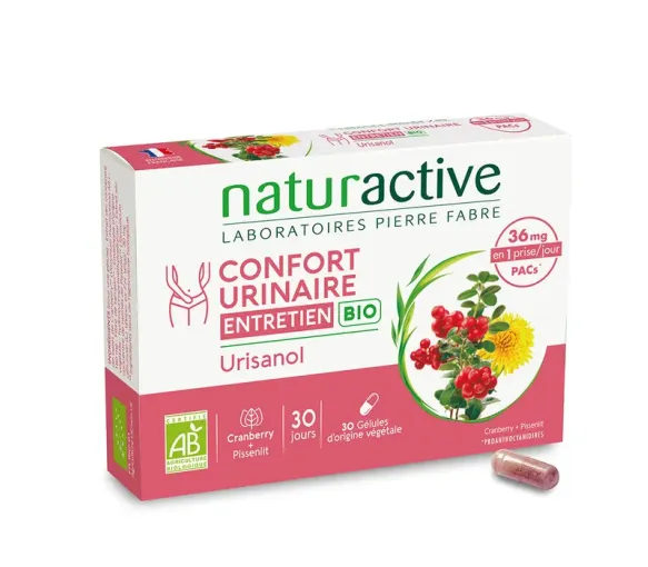 Urisanol Confort urinaire entretien bio Naturactive - boîte de 30 gélules - image 1