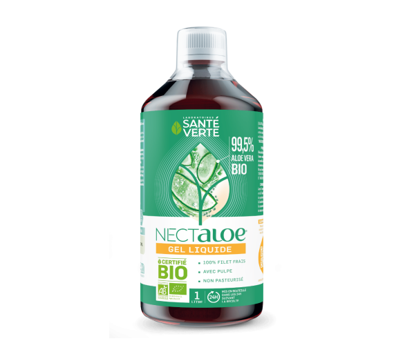 Nectaloe Aloe Vera 99,5% en gel liquide bio Santé Verte - bouteille de 1 litre