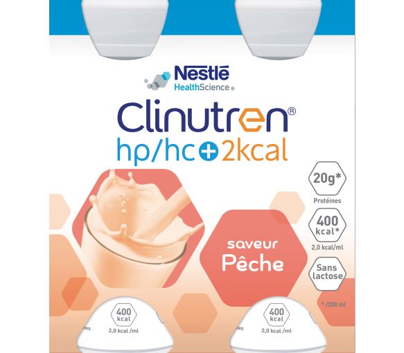 Clinutren HP/HC+ 2Kcal saveur pêche - 4 bouteilles de 200 ml - image 1