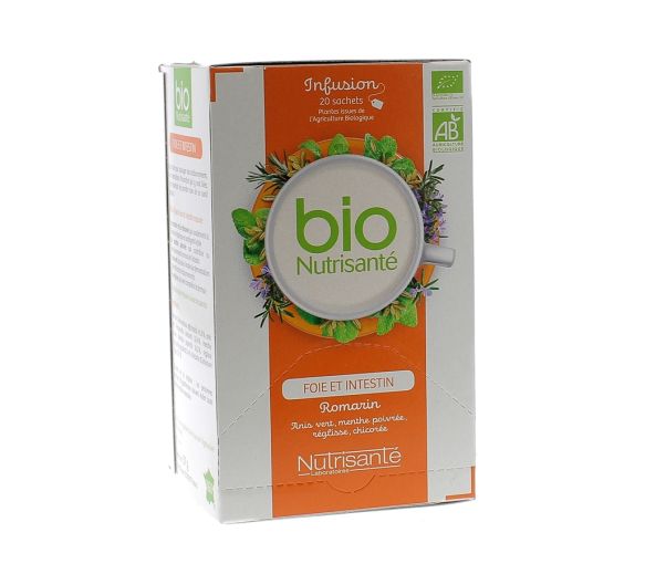 Infusion Foie et intestin Romarin bio Nutrisanté - 20 sachets