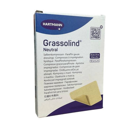 Grassolind neutral pansements tulles vaselinés Hartmann - boite de 10 pièces de 5cmX5cm - image 1
