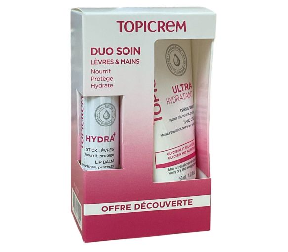 Duo soin lèvres et mains Topicrem - tube de 50ml + stick de 4g - image 1