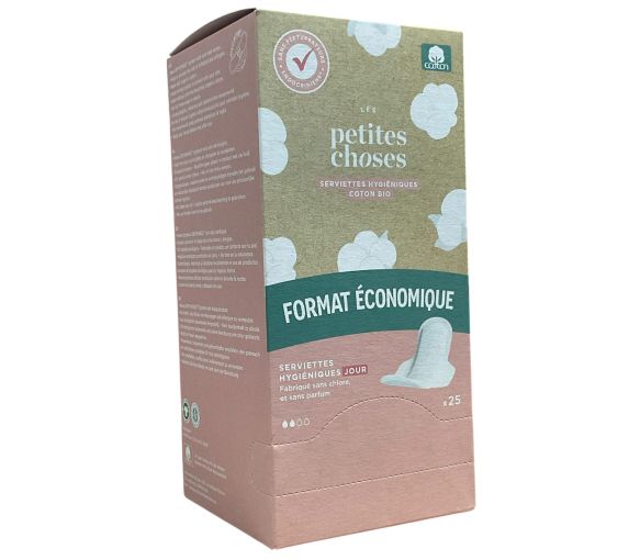 Serviettes hygiéniques de coton bio Les Petites Choses - boite de 25 serviettes - image 1