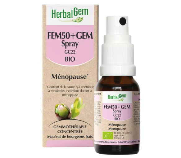 FEM50 + gem ménopause Herbalgem - spray de 15ml