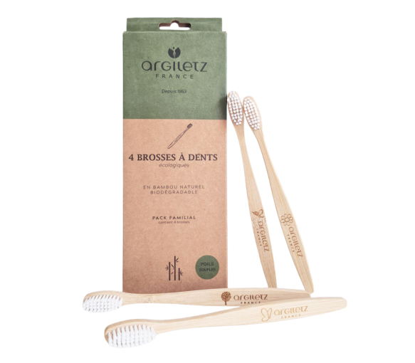 Brosse à dents écologique Argiletz - lot de 4 brosses à dents - image 1