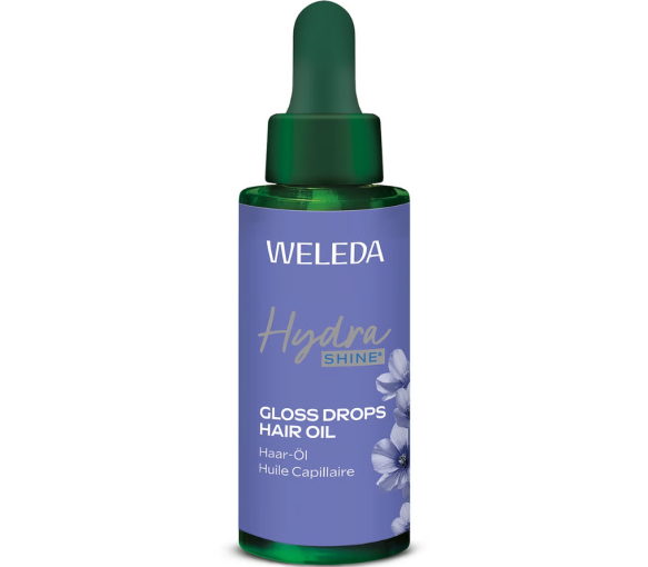 Hydra shine+ huile capillaire brillance gloss Weleda - flacon-pipette de 30ml