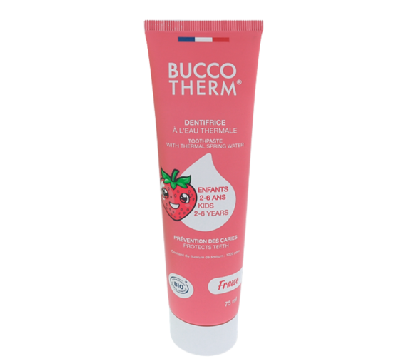 Dentifrice à l'eau thermale enfant 2-6 ans goût fraise Buccotherm - tube de 75ml - image 1