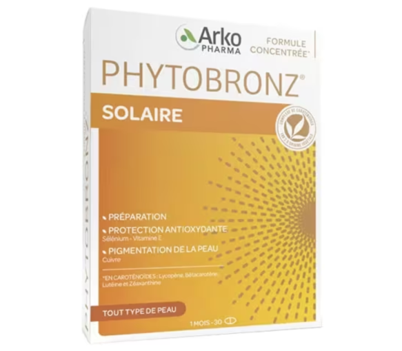 Phytobronz solaire peau rayonnante Arkopharma - boite de 30 capsules - image 1