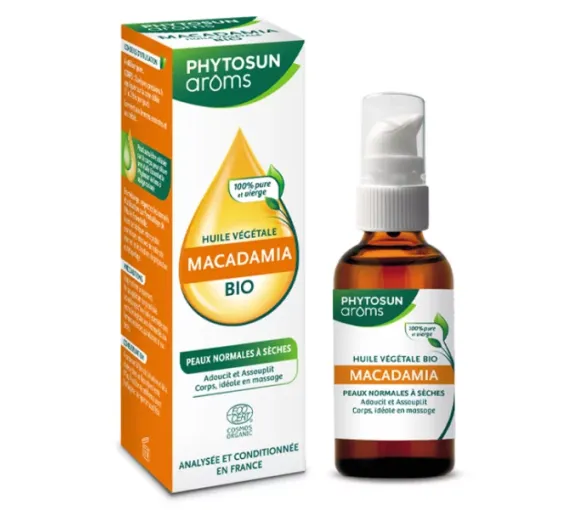Huile végétale Macadamia Bio Phytosun aroms - flacon de 50ml