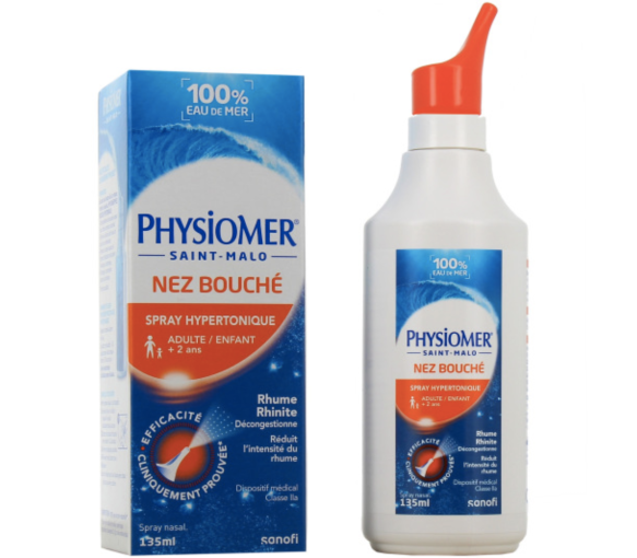 Spray hypertonique nez bouché saint malo Physiomer - Spray de 135ml
