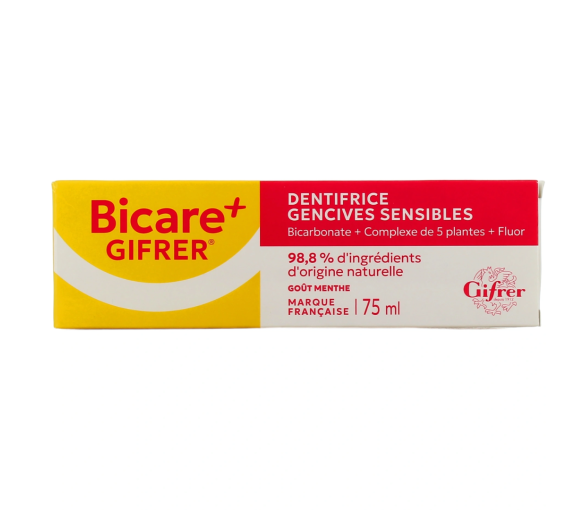 Bicare + dentifrice gencives sensibles goût menthe Gifrer - tube de 75ml