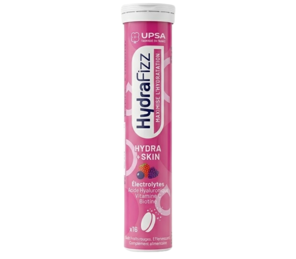 HydraFizz hydra+skin goût fruits rouges Upsa - tube de 16 pastilles effervescentes