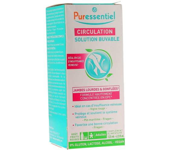 Circulation jambes lourdes et gonflées Puressentiel - flacon de 125ml - image 1