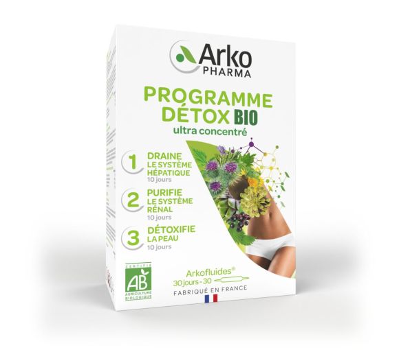 Programme détox triple action bio Arkopharma - boîte de 30 ampoules - image 1
