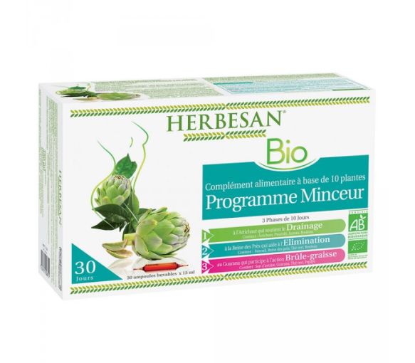Programme minceur Bio Herbesan - Boite de 30 ampoules