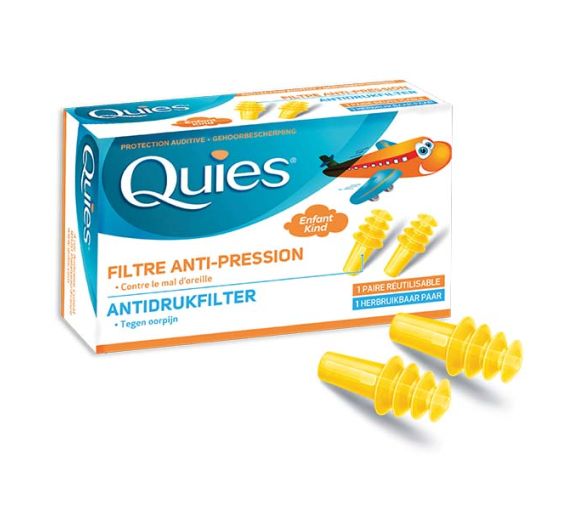 Protection auditive filtre anti-pression enfant Quies - boîte de une paire réutilisable