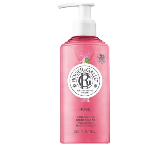 Lait corps bienfaisant Rose Roger & Gallet - flacon-pompe de 250 ml - image 1