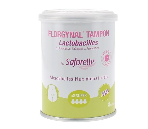 Florgynal tampon probiotique super sans applicateur Saforelle - boite de 8 tampons - image 1
