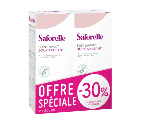 Saforelle soin lavant doux toilette intime - lot de 2 flacons de 500 ml - image 1