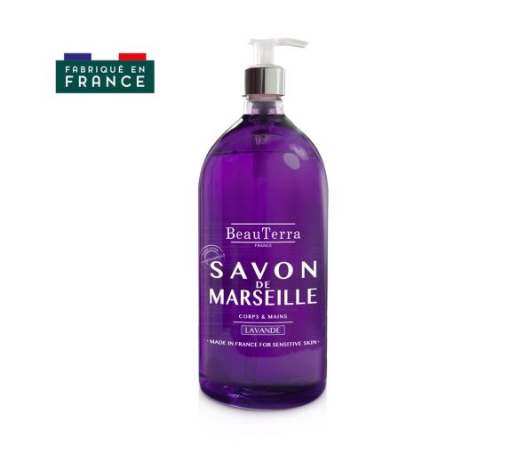 Savon de marseille Lavande Beauterra - flacon-pompe de 300ml