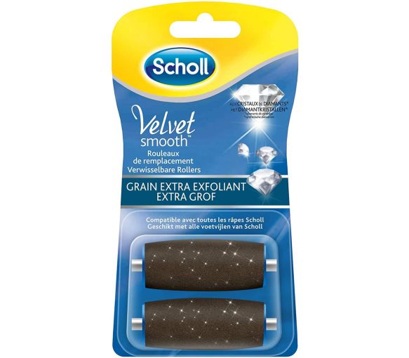 Velvet Smooth Rouleaux de remplacement Grain extra exfoliant Scholl - 2 rouleaux de remplacement