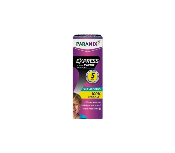 Shampooing traitement anti-poux Express Action Rapide Paranix - flacon de 200 ml + peigne