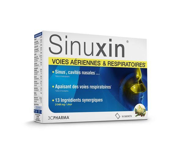Sinuxin voies aériennes & respiratoires 3C Pharma - boite de 16 sachets