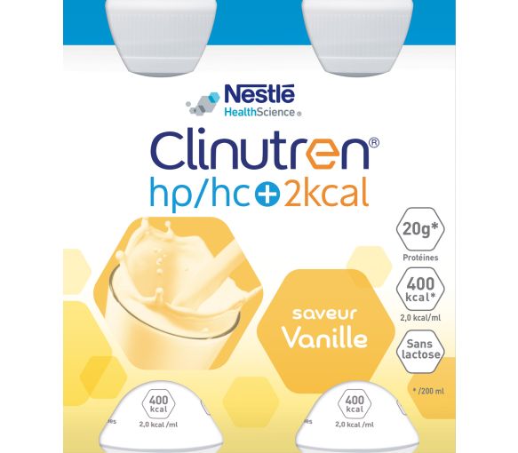 Clinutren HP/HC +2Kcal saveur vanille - 4 bouteilles de 200 ml - image 1