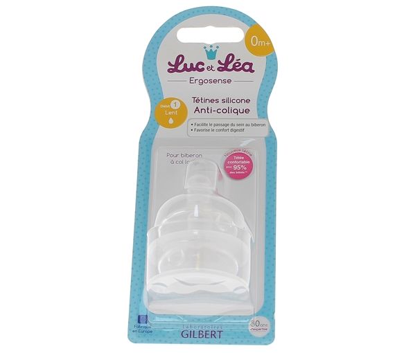 Tétines silicone anti-colique 0 mois+ Luc et Léa - 2 tétines - image 1