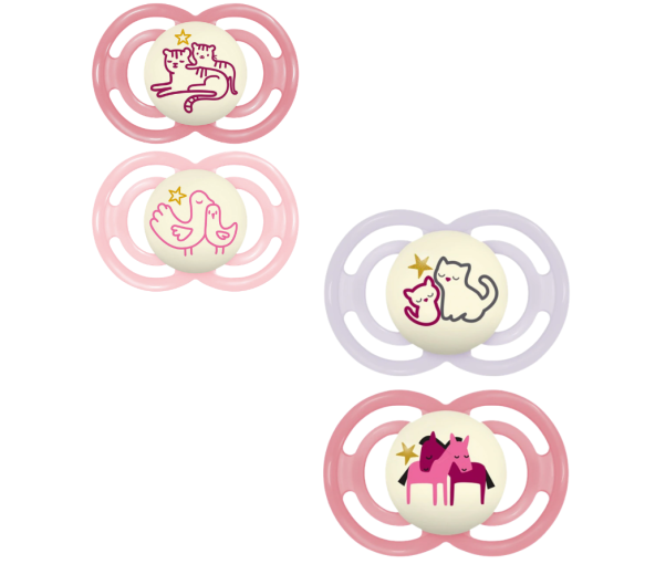 Sucette Perfect nuit 6+ mois Mam - boite de 2 sucettes - Rose