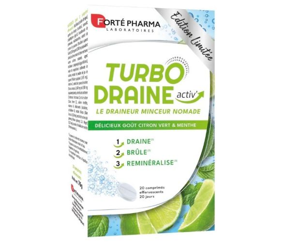 TurboDraine activ édition limitée Forté Pharma - boite de 20 comprimés