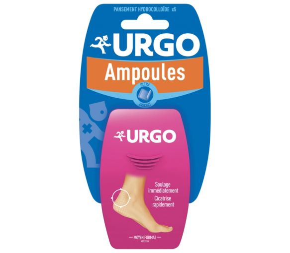 Pansements ampoules talon moyen format Urgo - 5 pansements hydrocolloïdes