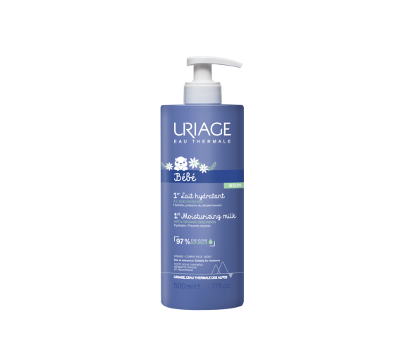 1er lait hydratant bébé Uriage - flacon-pompe de 500 ml - image 1