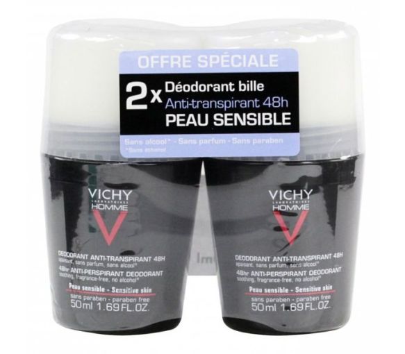 Déodorant anti-transpirant 48h peau sensible Vichy homme - image 1