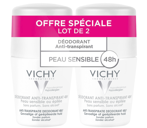 Déodorant anti-transpirant 48h peau sensible ou épilée Vichy - image 1